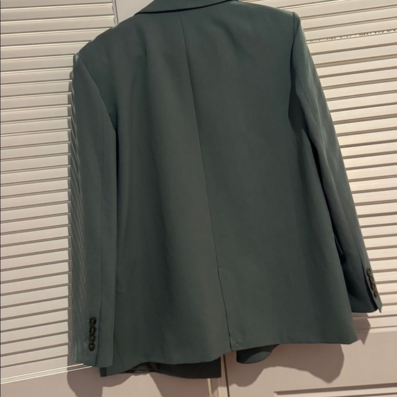 Zara LONGLINE STRAIGHT BLAZER Sage Green New - Picture 6 of 6